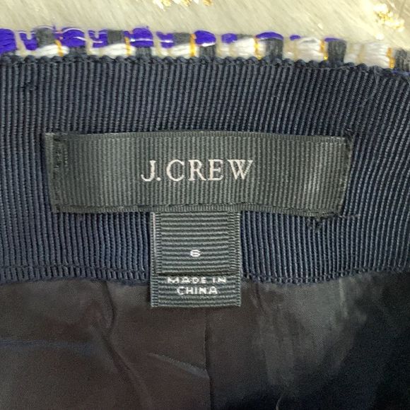 NWOT J. Crew Metallic Tweed Woven Skirt with Back Zipper Size 6 💗 - Picture 2 of 7